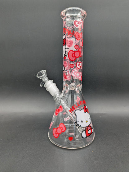 10" Colorful Kitty Graphic Beakers - Meech Madness Smoke Shop