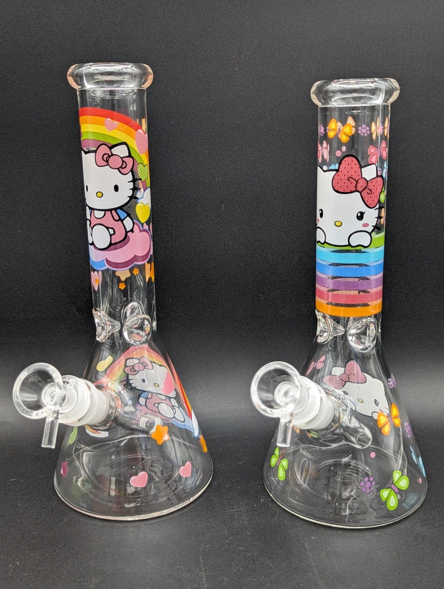 10" Colorful Kitty Graphic Beakers - Meech Madness Smoke Shop