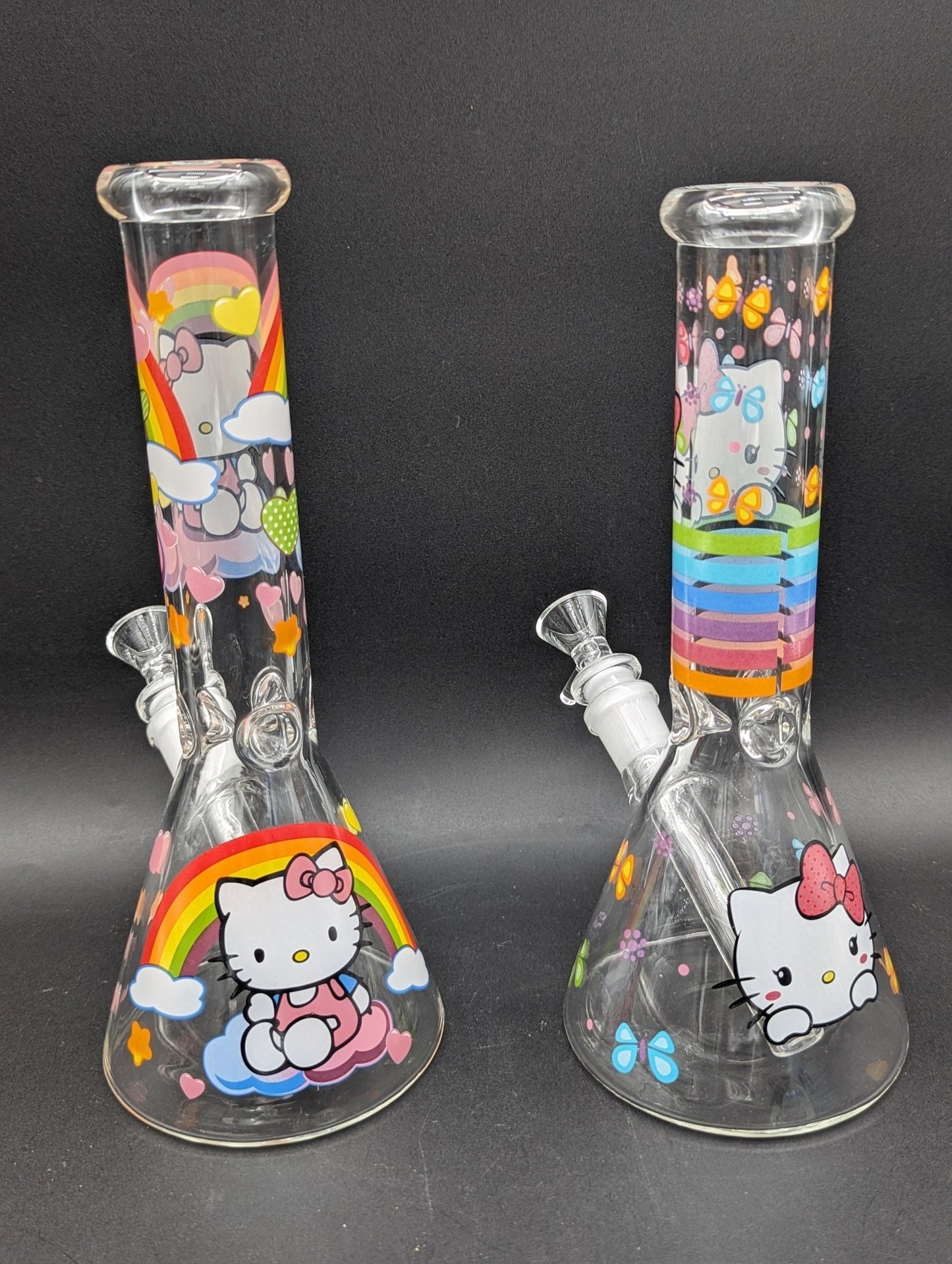 10" Colorful Kitty Graphic Beakers - Meech Madness Smoke Shop