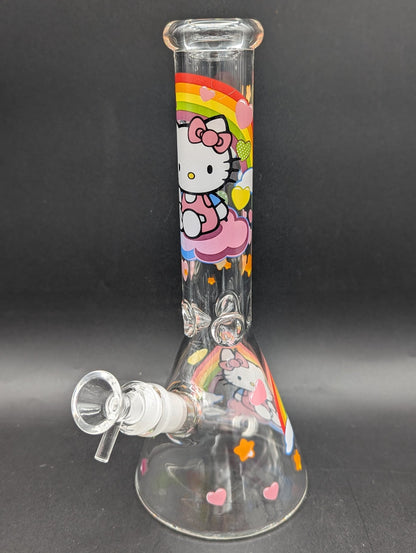 10" Colorful Kitty Graphic Beakers - Meech Madness Smoke Shop