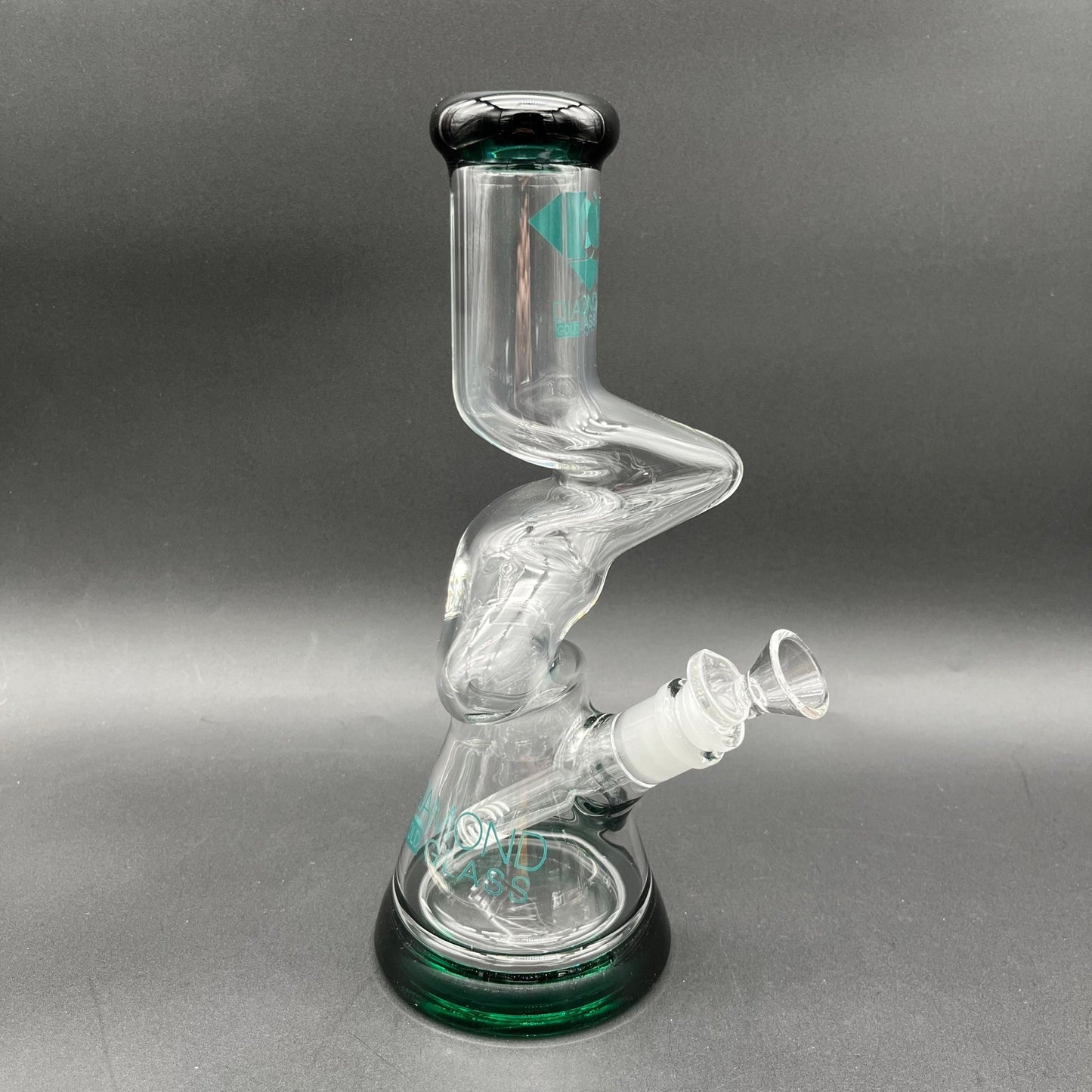 10" Diamond Glass Gold Zong Beaker - Meech Madness Smoke Shop
