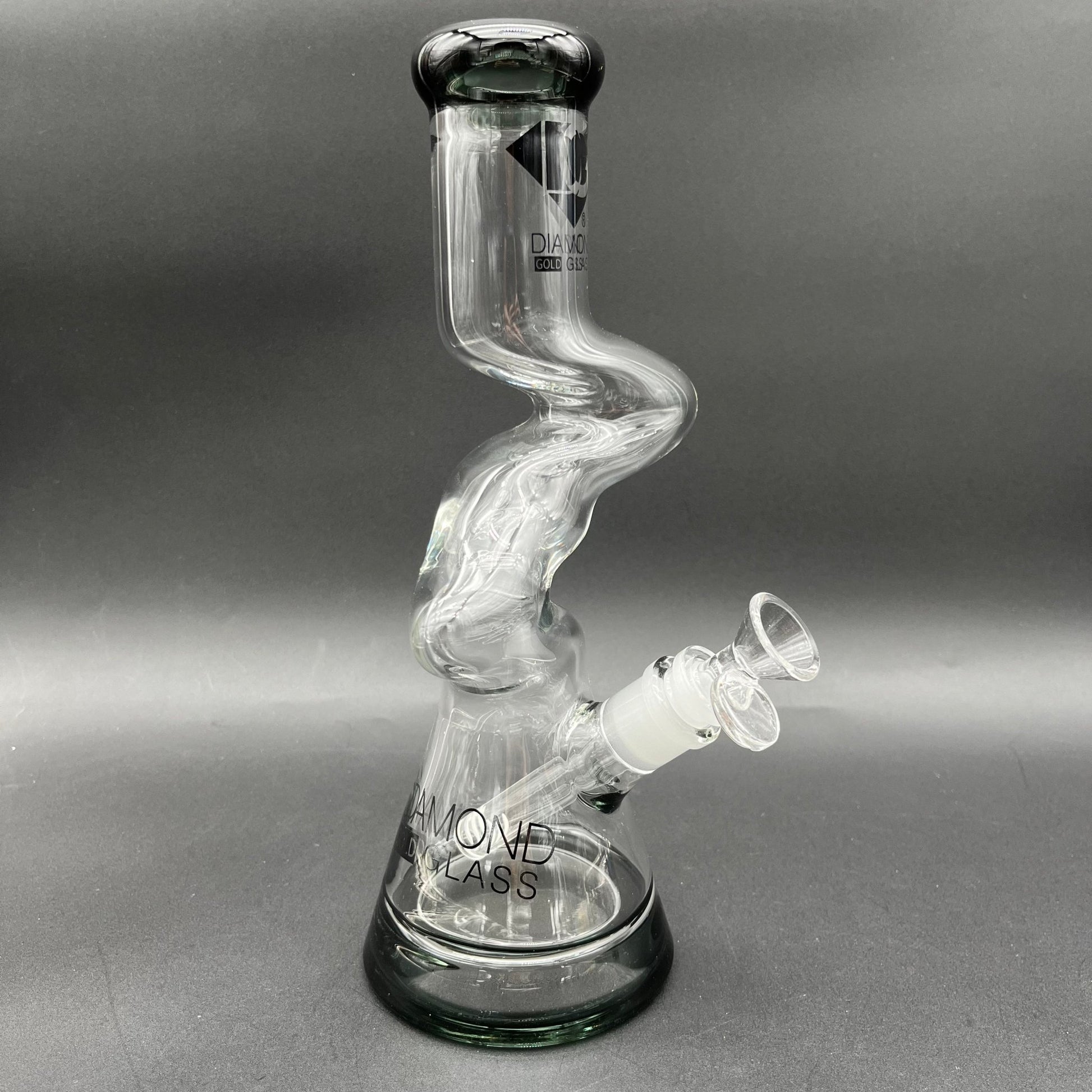 10" Diamond Glass Gold Zong Beaker - Meech Madness Smoke Shop