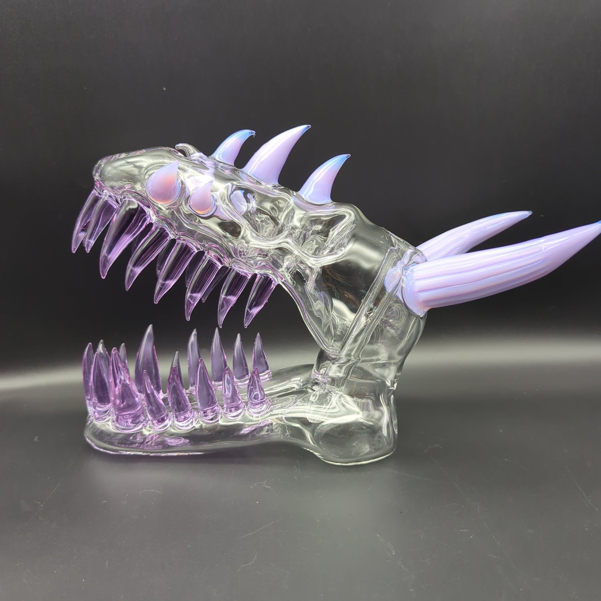 10" Dragon Skull Sculpture Rig - by EKA Glass - Avernic Smoke Shop