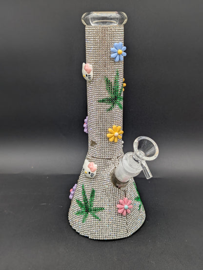 10" Fully Jeweled Kitty Beaker Bong-Avernic Smoke Shop