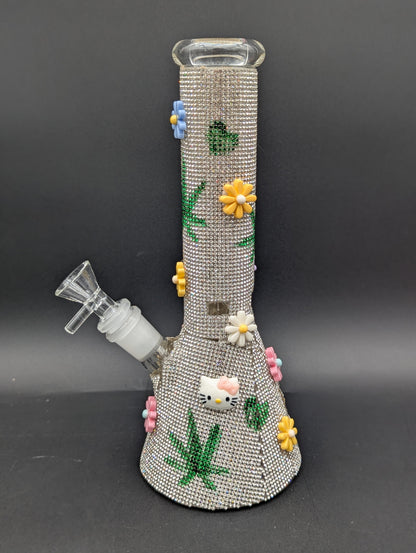 10" Fully Jeweled Kitty Beaker Bong-Avernic Smoke Shop
