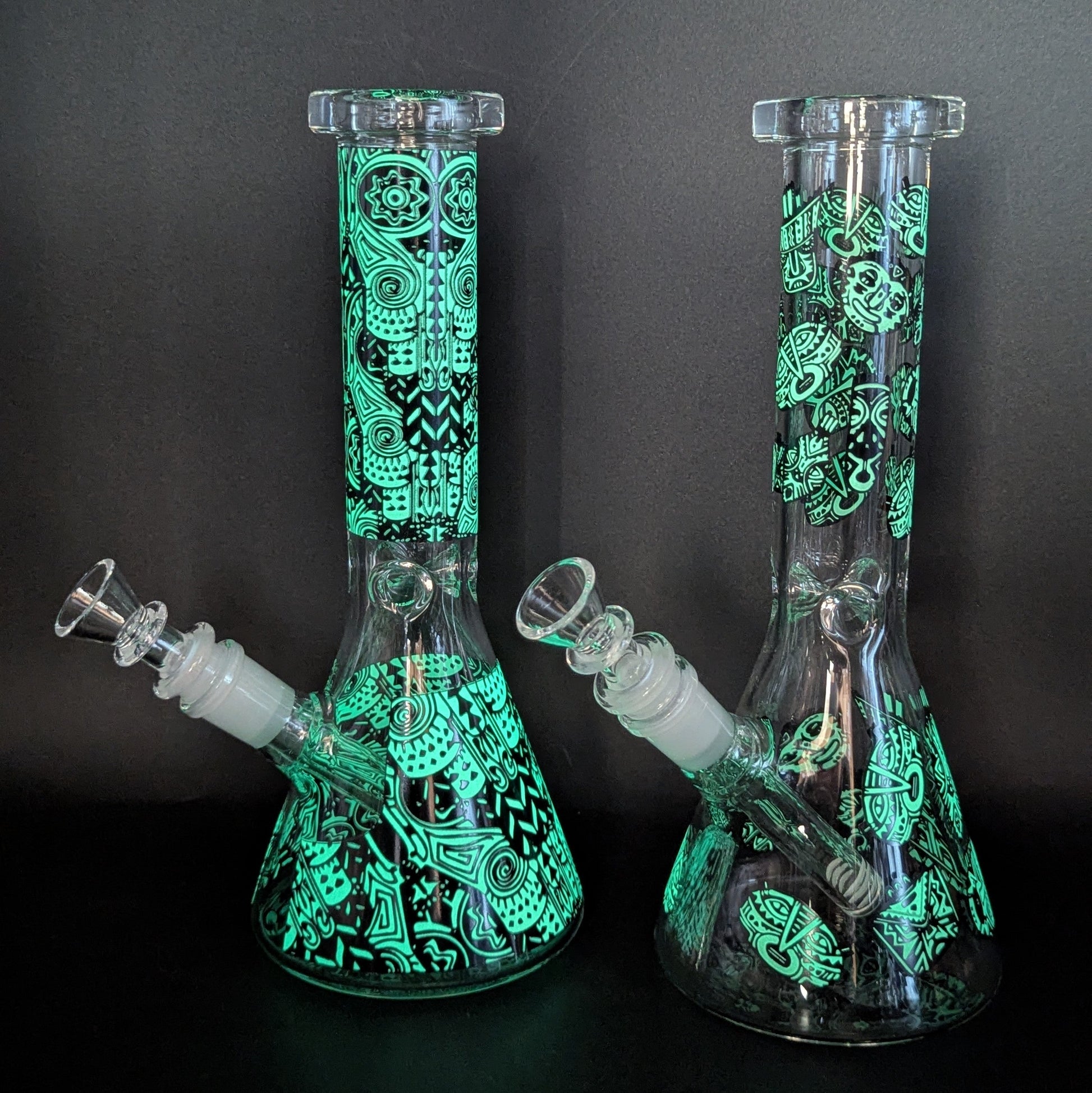 10" Glow in the Dark Designer Beaker Bong-Avernic Smoke Shop