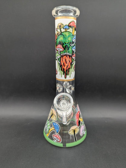 10" Mushroom Skull Classic Beaker Bongs