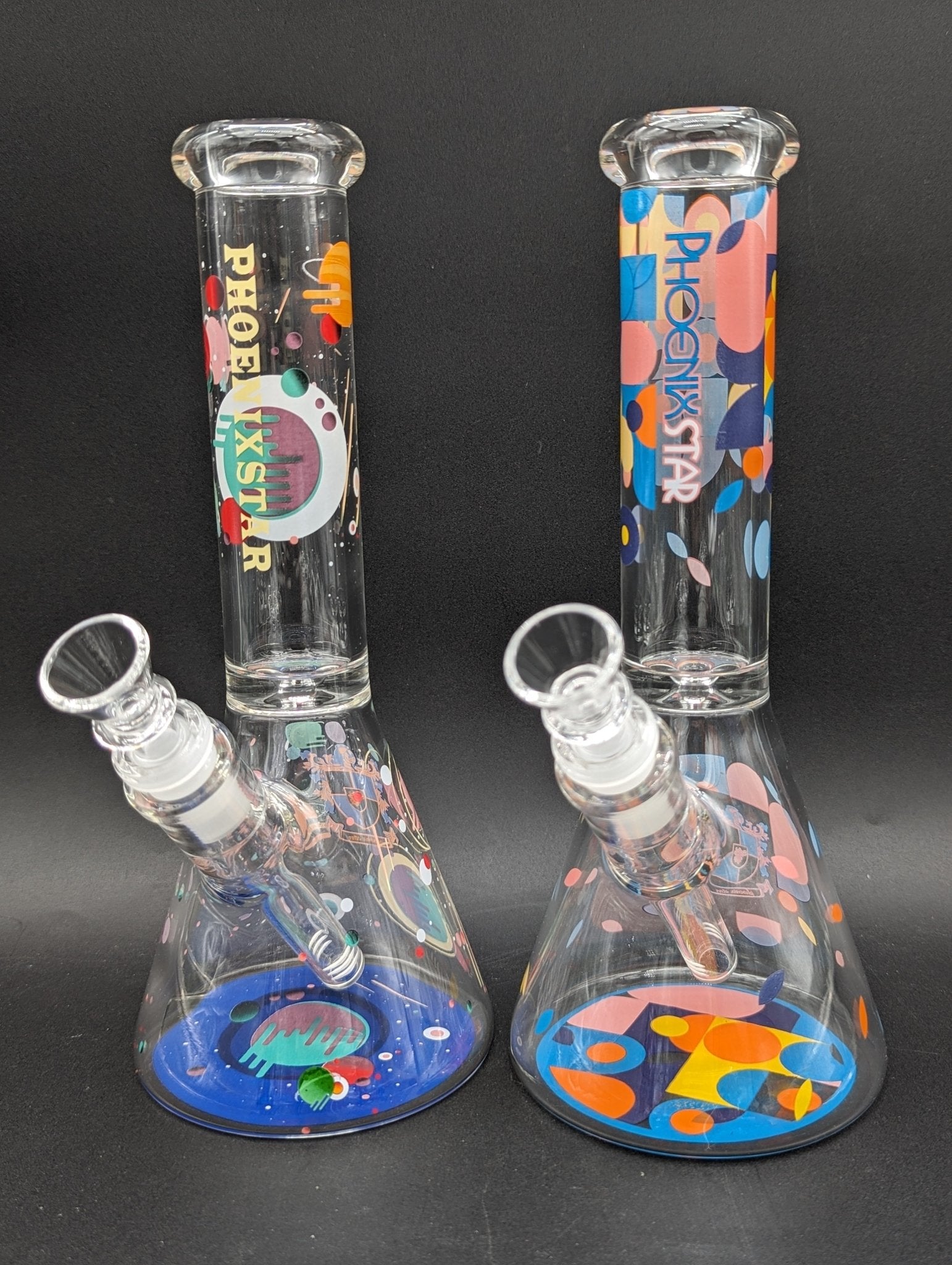 10" Phoenix Glass Color Splash Beaker - Meech Madness Smoke Shop