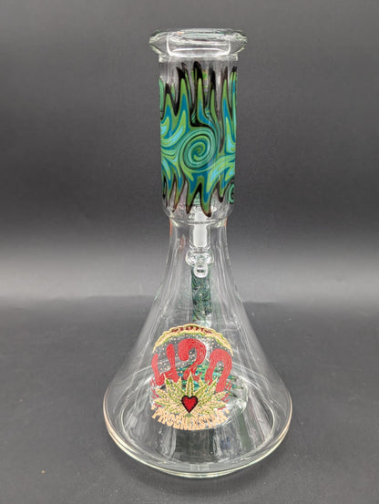 10" Wig Wag Showerhead Beaker Bong-Avernic Smoke Shop
