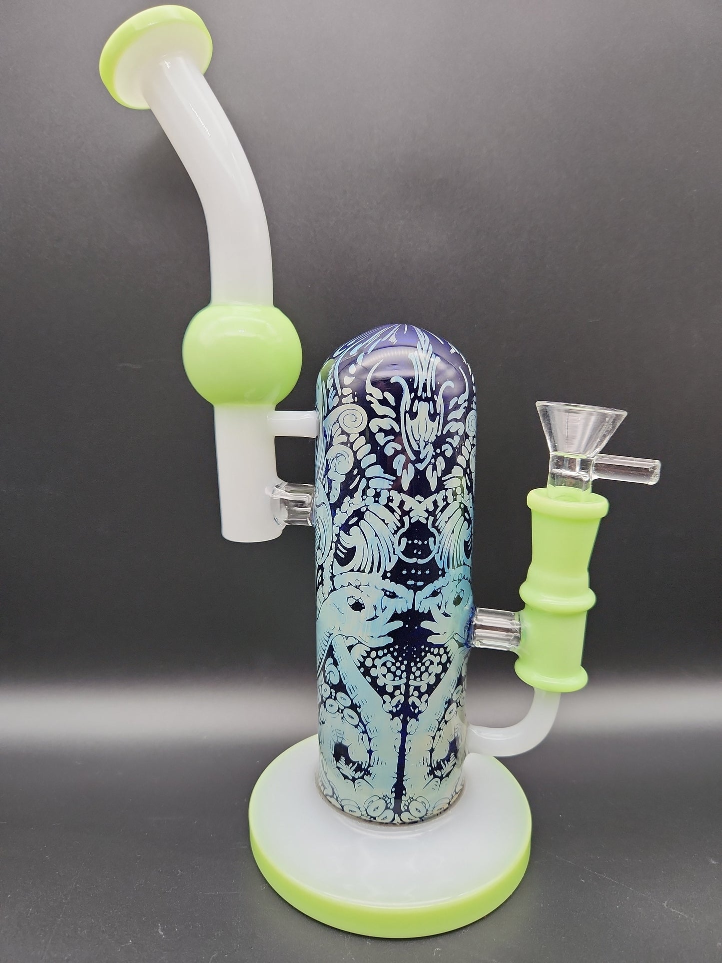 10.5" Designer Glass Sidecar Bubbler - Avernic Smoke Shop