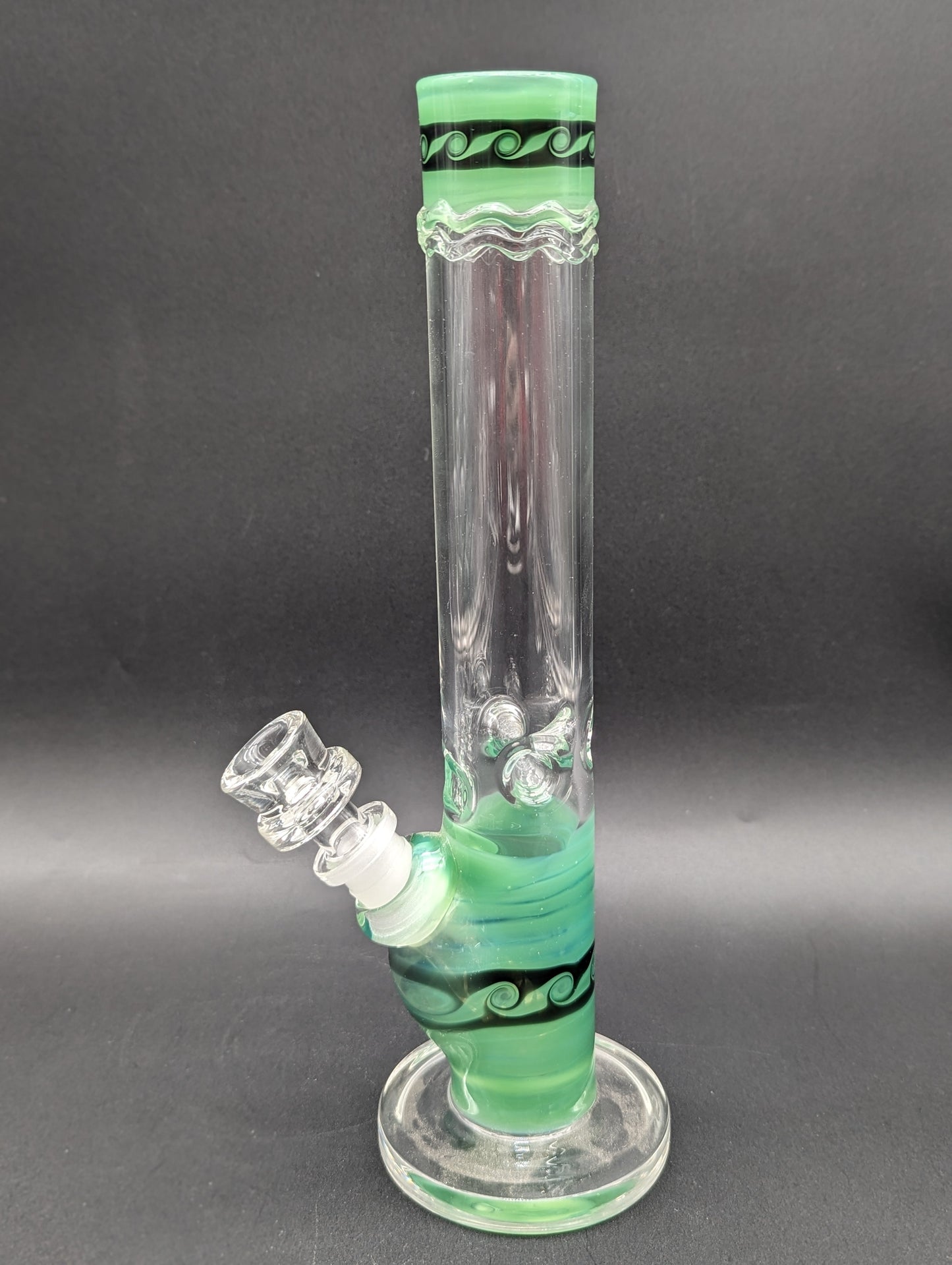 10.5" HVY Glass Worked Accent Straight Tube