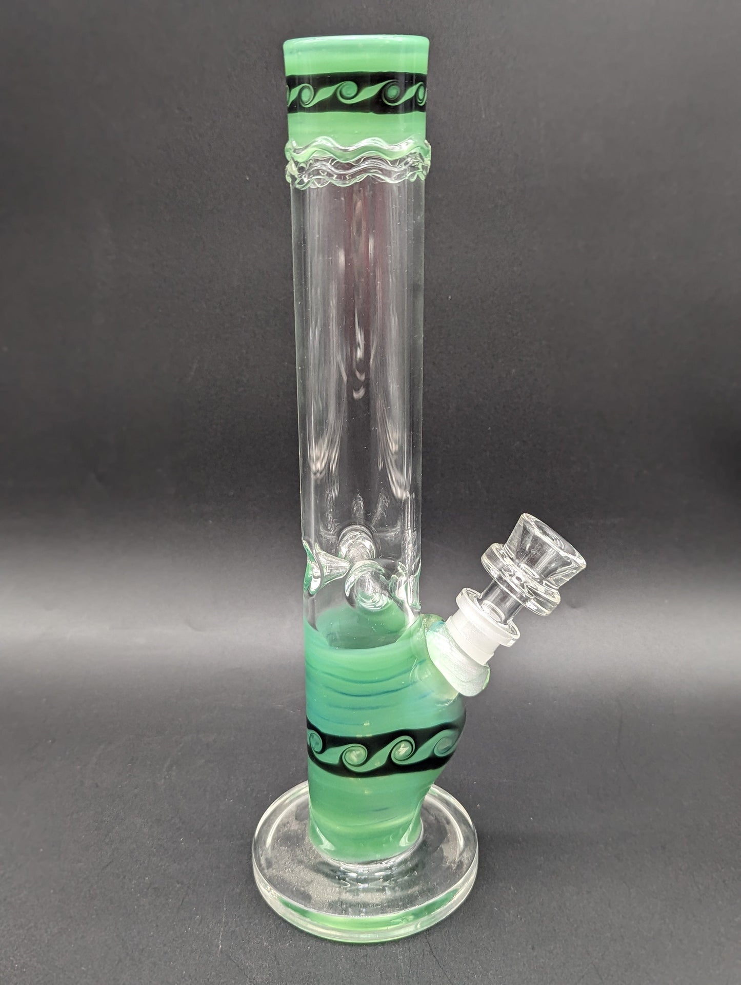 10.5" HVY Glass Worked Accent Straight Tube