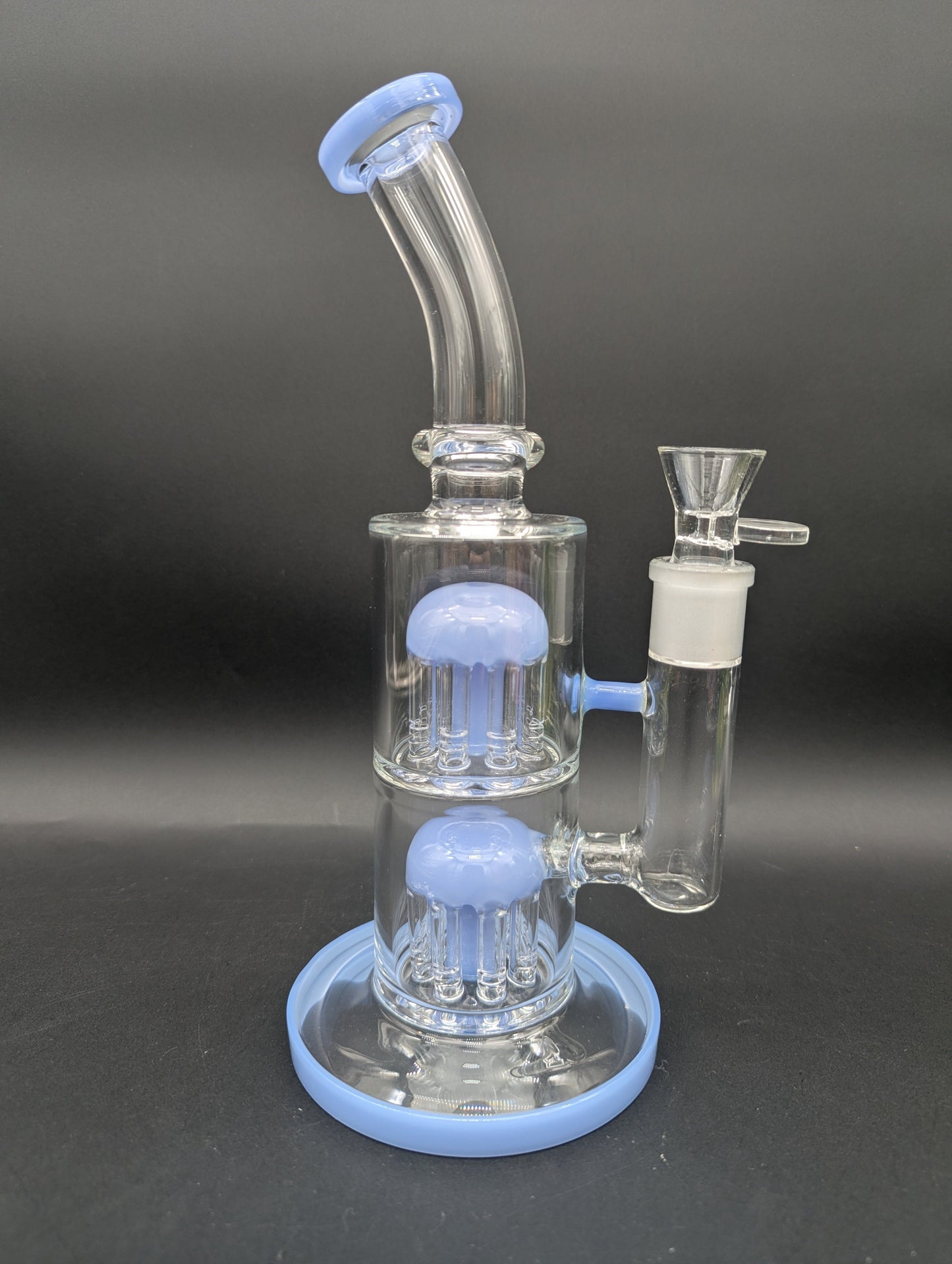 11" Dual 8 Arm Tree Perc Bong w/ Bent Neck-Avernic Smoke Shop