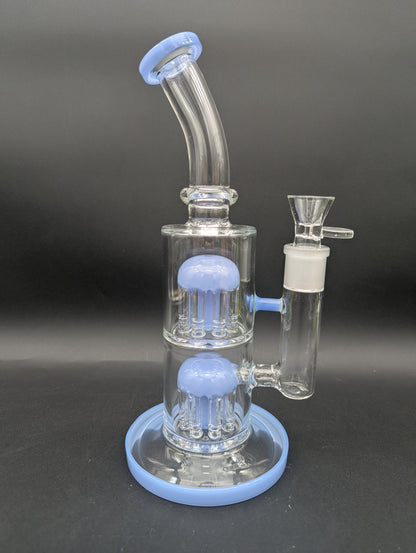 11" Dual 8 Arm Tree Perc Bong w/ Bent Neck-Avernic Smoke Shop