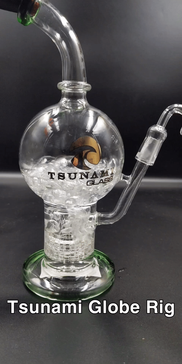 11" Tsunami Shower Head Globe Concentrate Rig-Avernic Smoke Shop