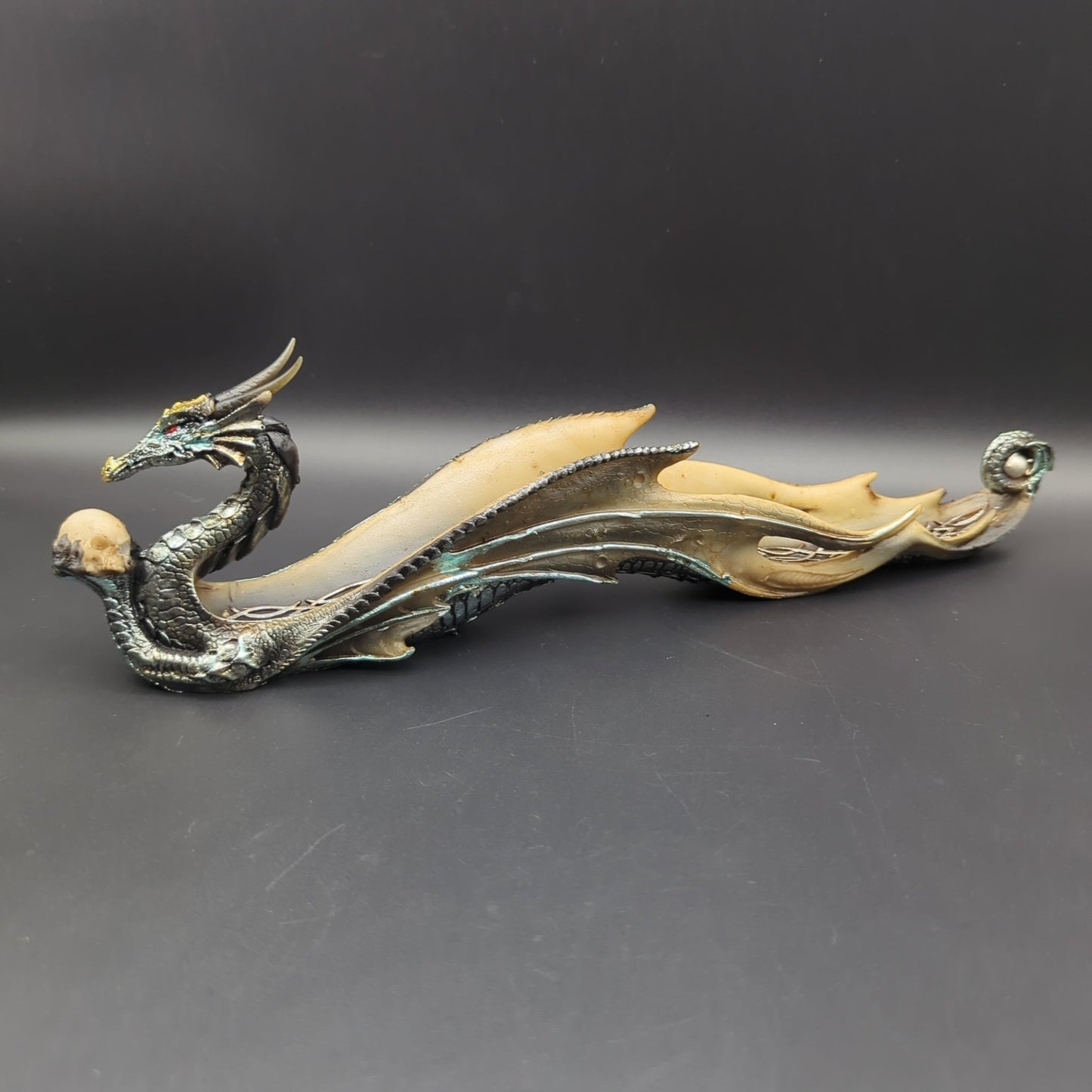 12" Dragon Holding Skull Incense Burner - Meech Madness Smoke Shop
