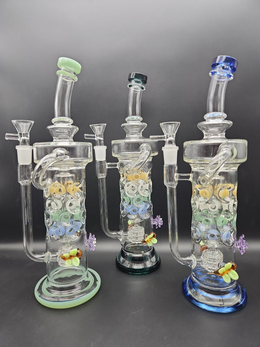 12" Multi Color Swiss Recycler - Meech Madness Smoke Shop
