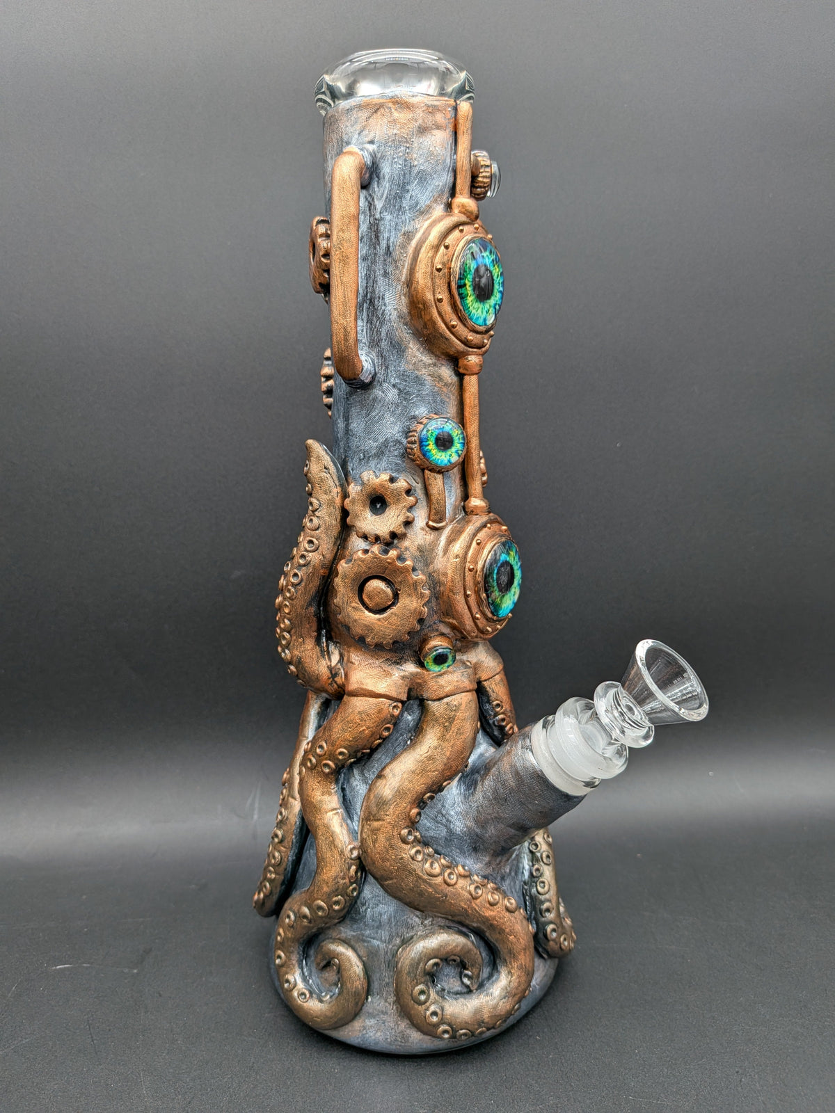 12" Steampunk Octopus 3D Beaker Bong