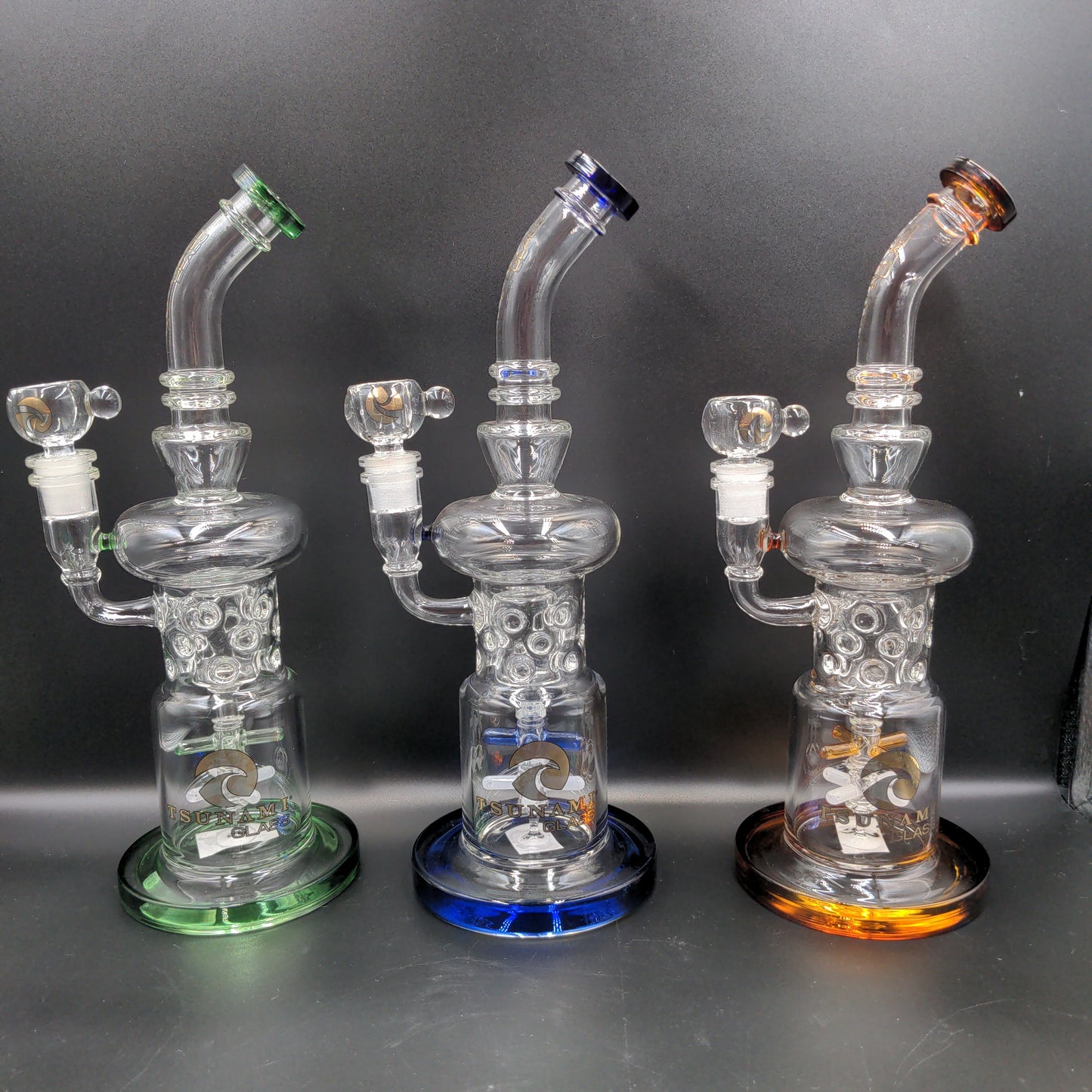 12" Tsunami Double Propeller Drum Perc Recycler - Avernic Smoke Shop