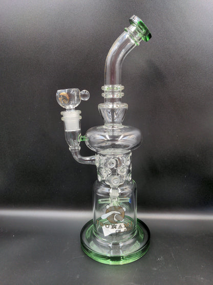 12" Tsunami Double Propeller Drum Perc Recycler - Avernic Smoke Shop