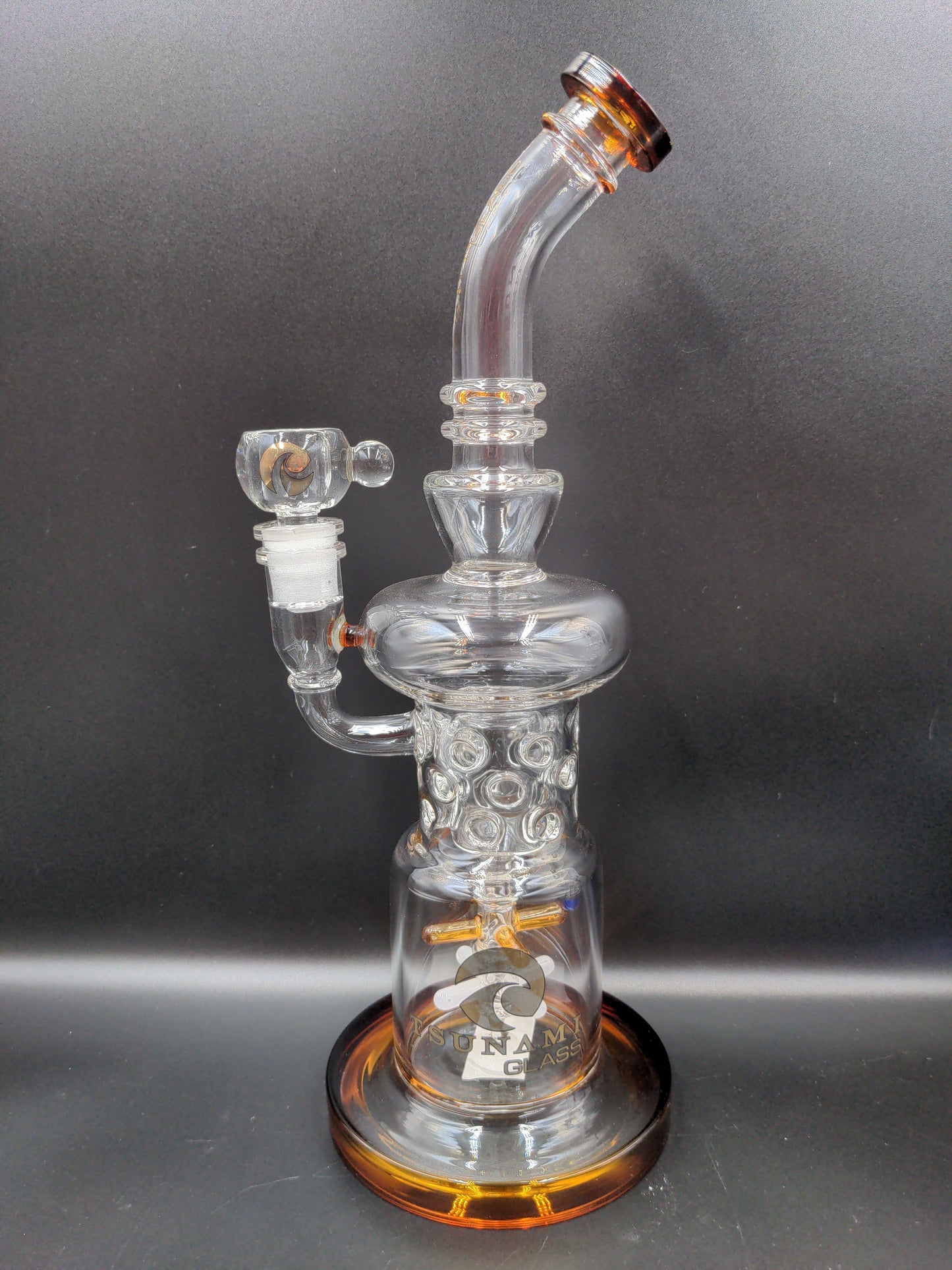 12" Tsunami Double Propeller Drum Perc Recycler - Avernic Smoke Shop