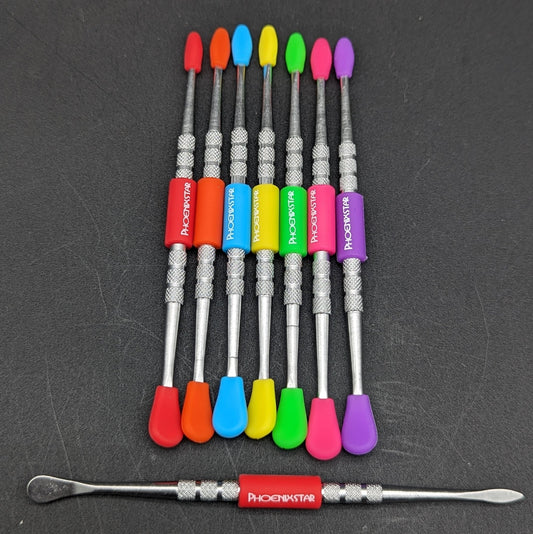 120mm Metal Dab Tool w/ Silicone Covers - Meech Madness Smoke Shop