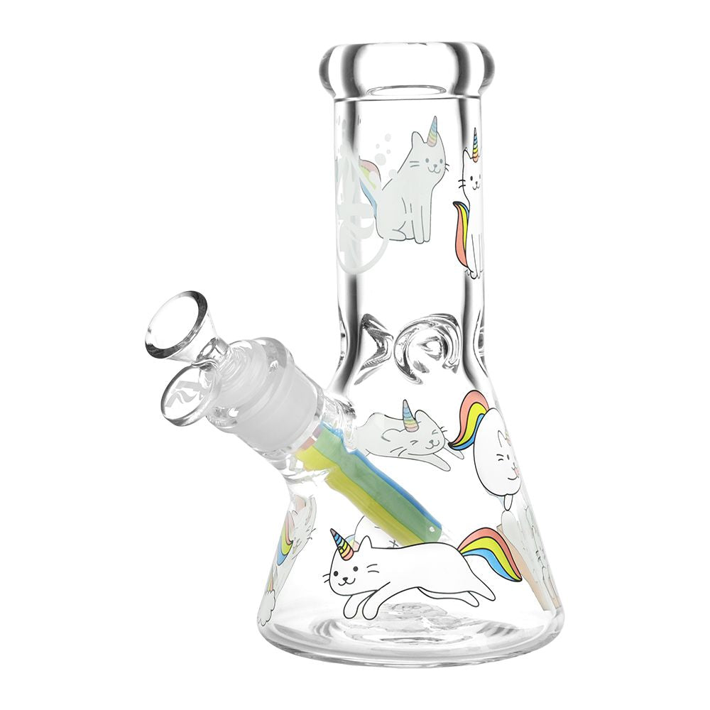 Pulsar Caticorns Design Glass Beaker Water Pipe - 8" / 14mm F