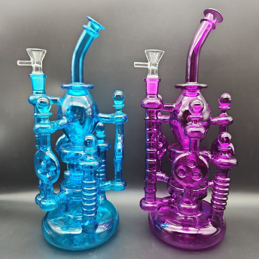 13" Full Color Swiss Castle Recycler Bong - Meech Madness Smoke Shop
