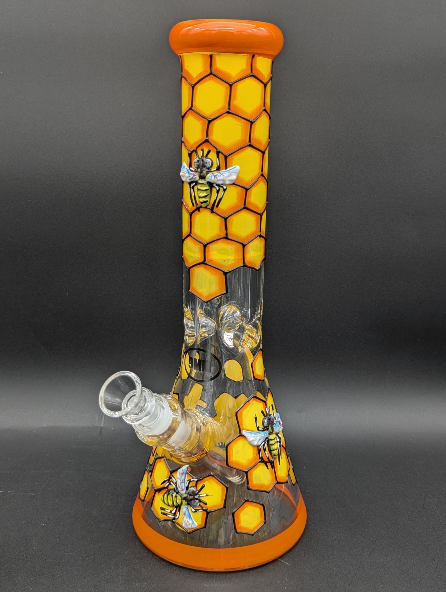 13" Honeycomb Bee 9mm Beaker Bong-Avernic Smoke Shop