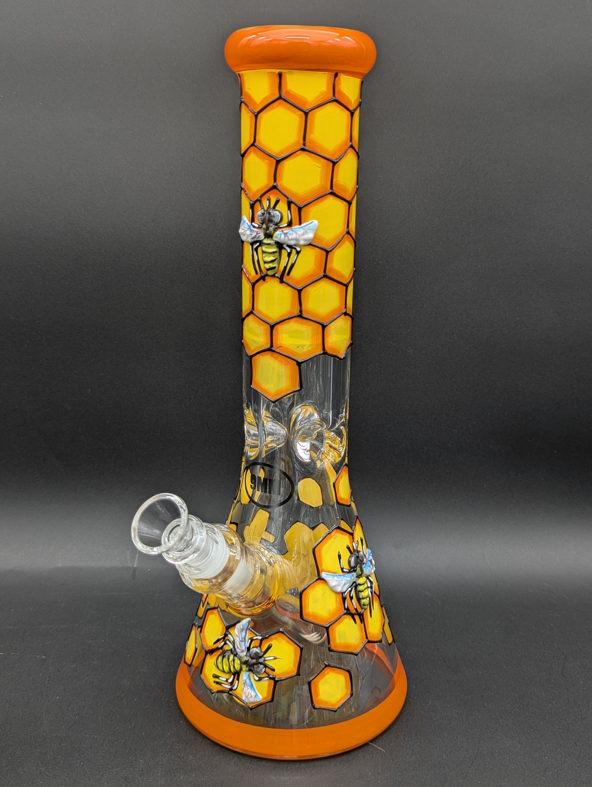 13" Honeycomb Bee 9mm Beaker Bong-Avernic Smoke Shop