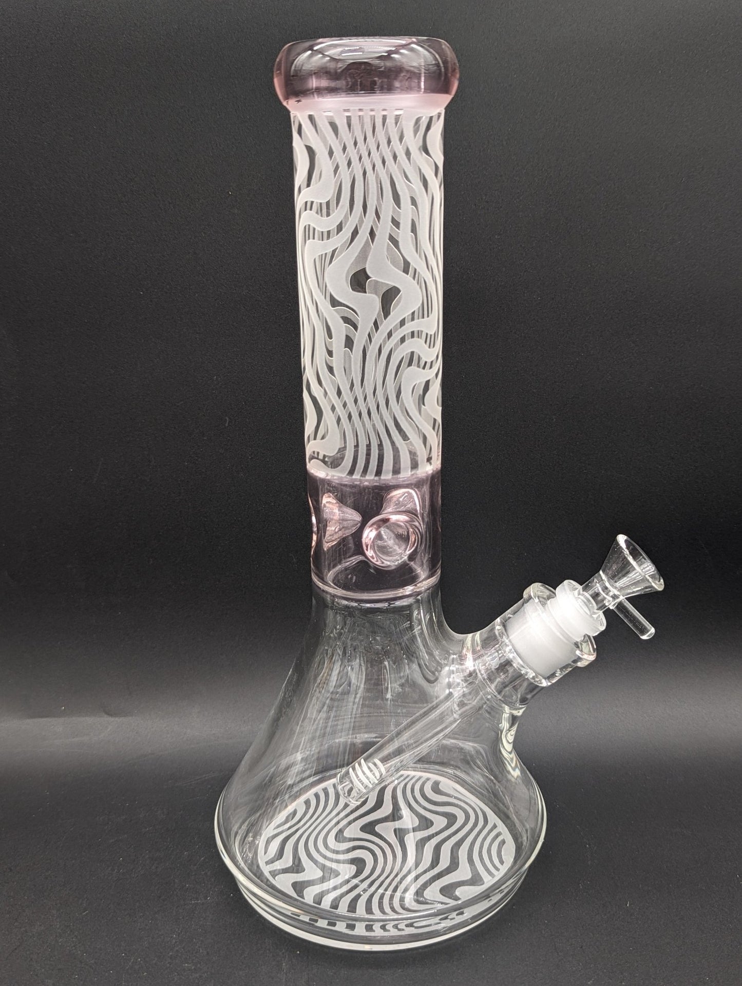 13" Wavy Sandblasted Color Accent Beaker - Meech Madness Smoke Shop