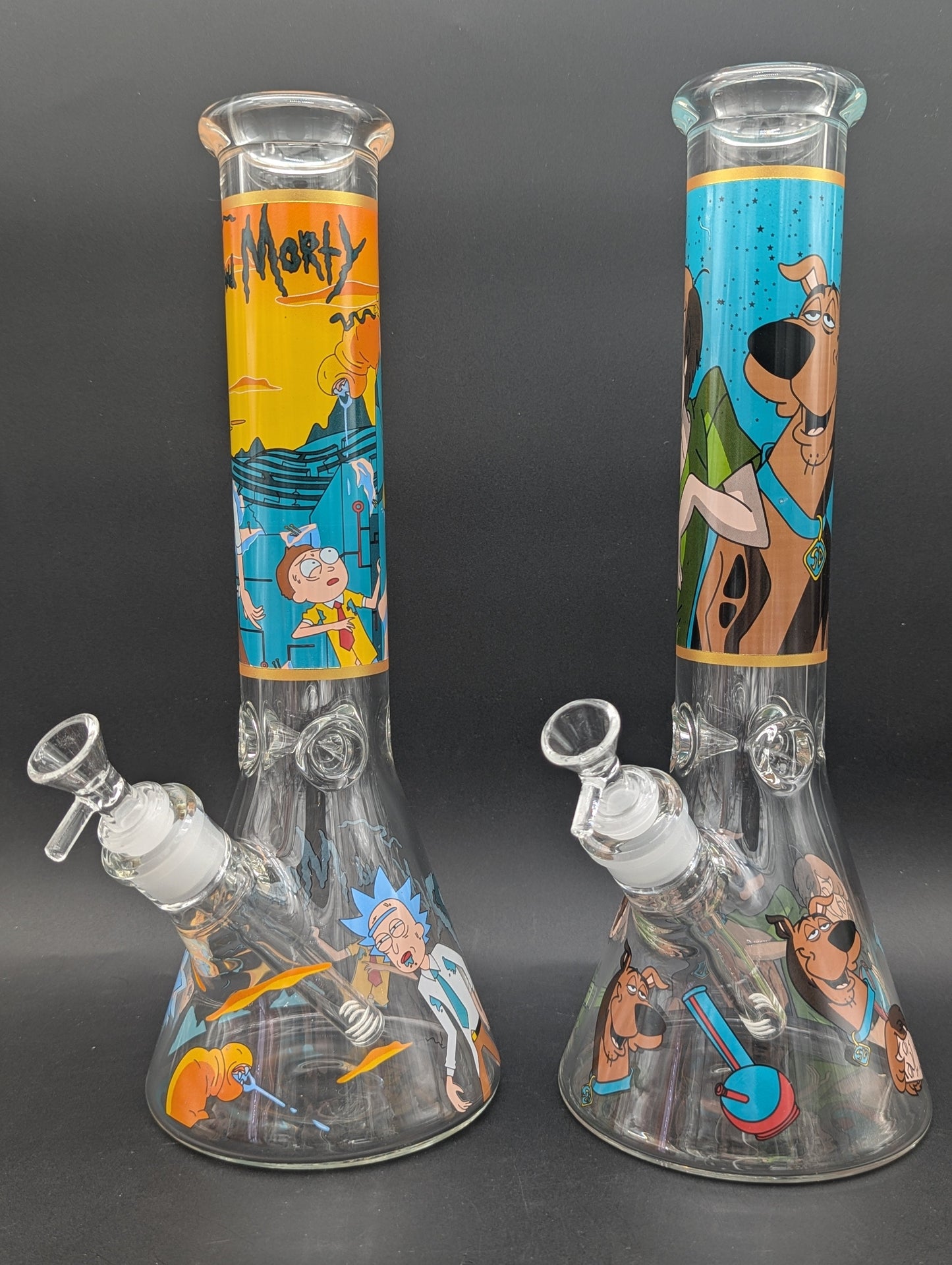 13.5" Cartoon Decal Beaker Bong-Avernic Smoke Shop