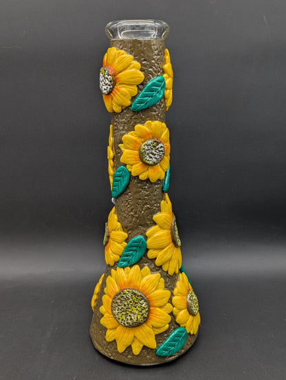 13.5" Sunflower 3D Beaker Bong-Avernic Smoke Shop