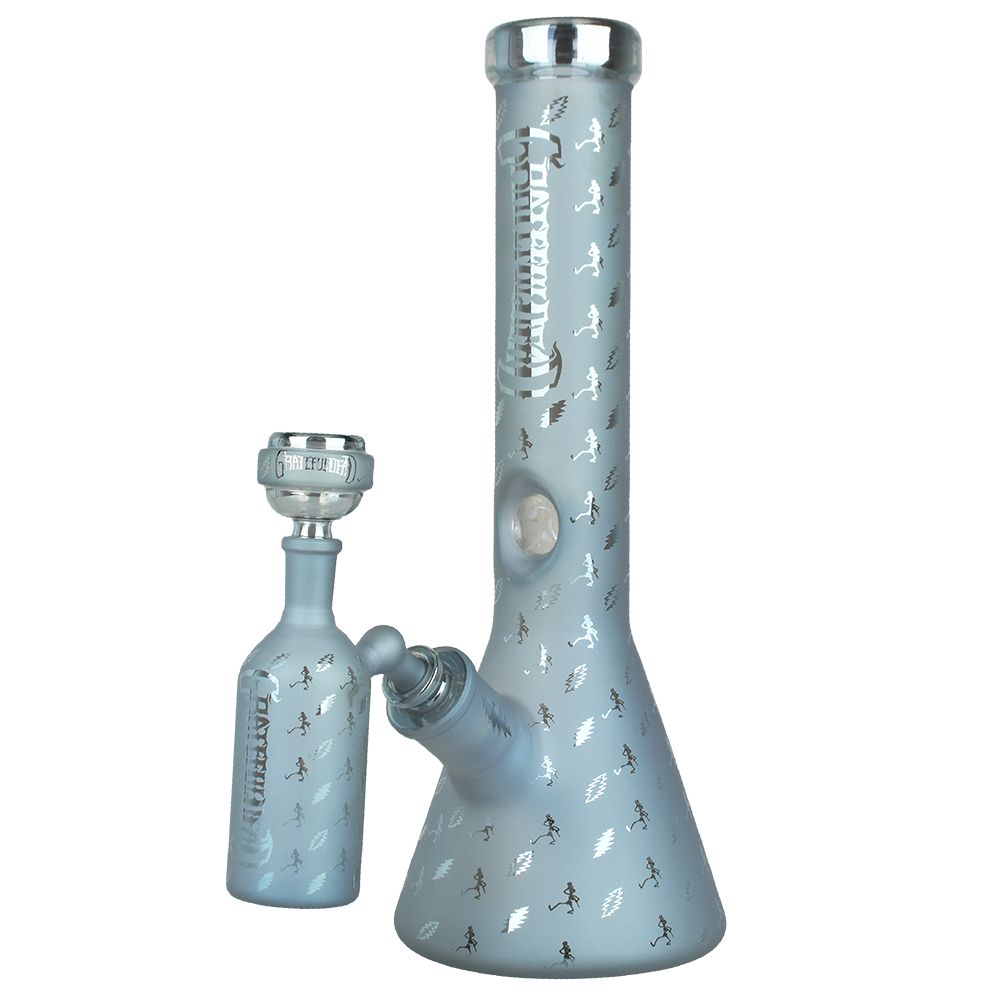 Grateful Dead x Pulsar Bolts And Skellies Glass Beaker Water Pipe Set | 13.75" | 14mm F