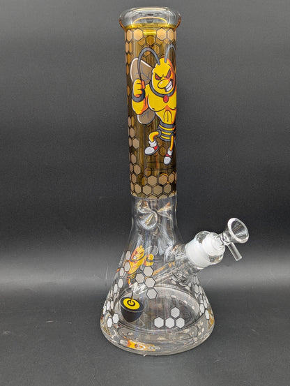 14" Bee Beaker Bongs 9mm Thick-Avernic Smoke Shop
