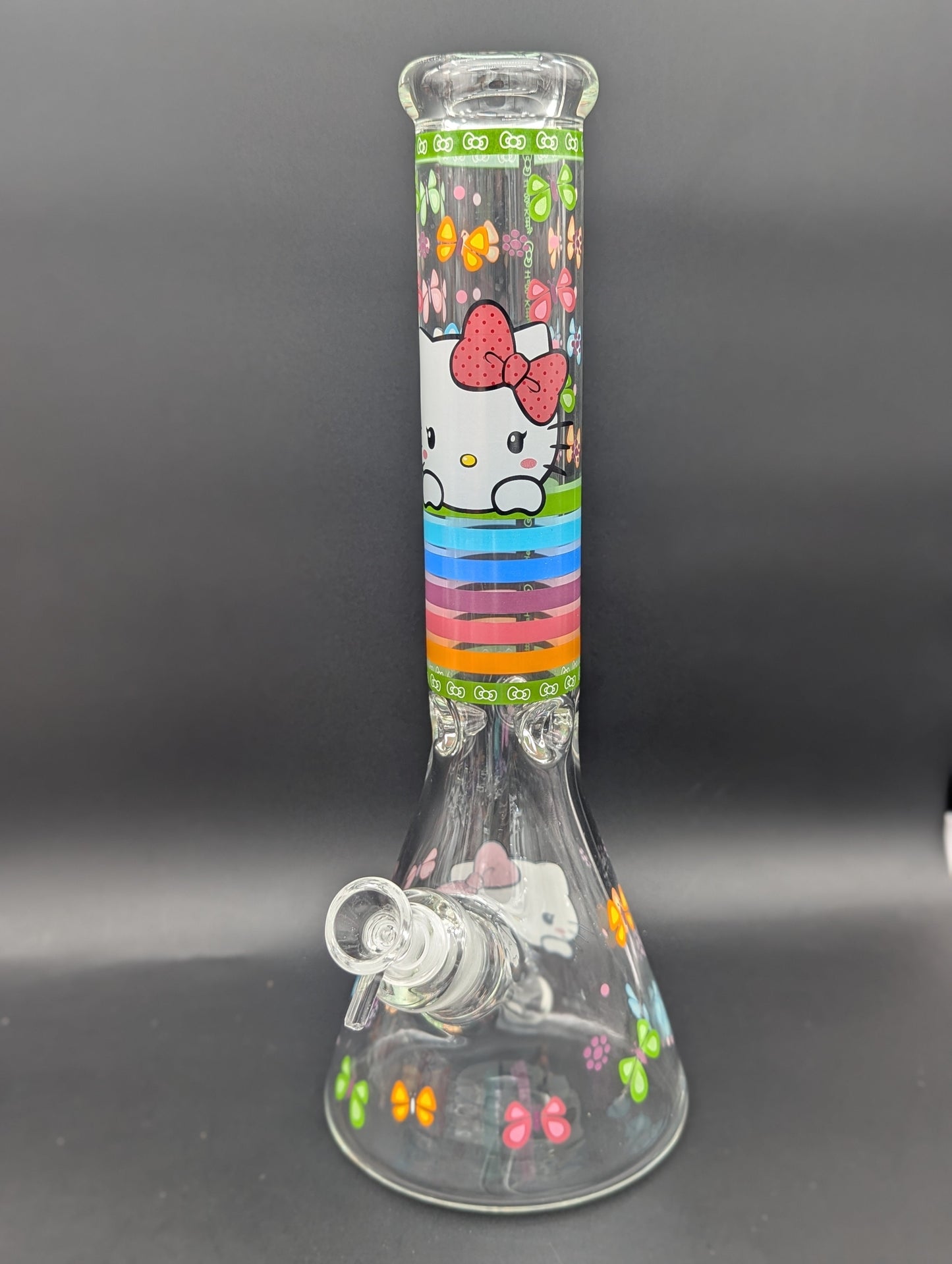 14" Colorful Kitty Graphic Beaker Bongs-Avernic Smoke Shop