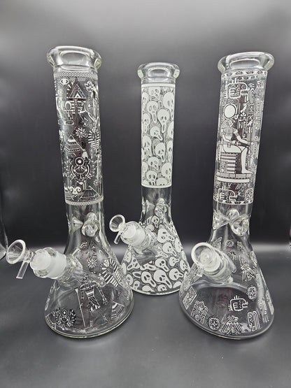 14" Glow in the Dark Beakers 7mm-Avernic Smoke Shop
