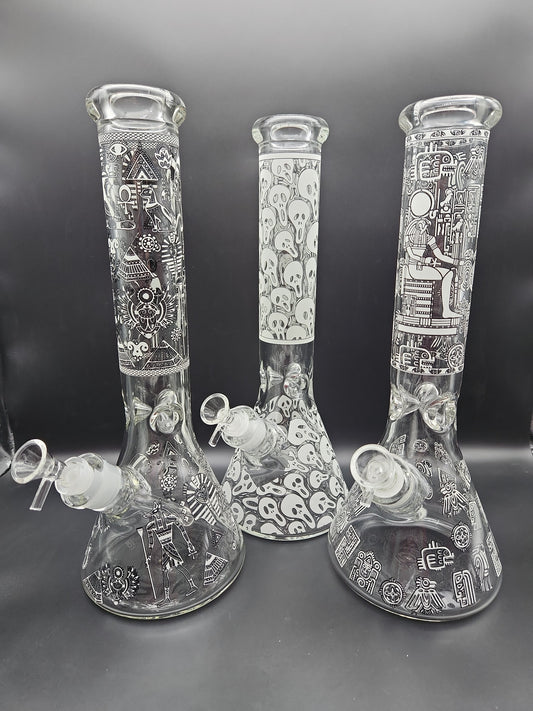 14" Glow in the Dark Beakers 7mm-Avernic Smoke Shop