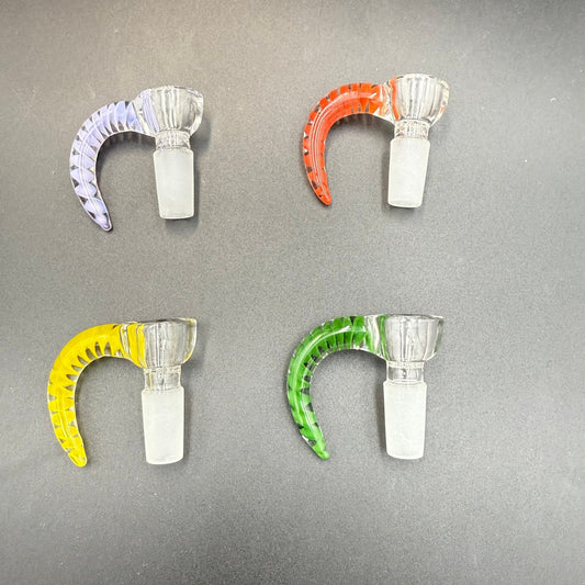 14mm Colored Horn Bowl Slides - Meech Madness Smoke Shop