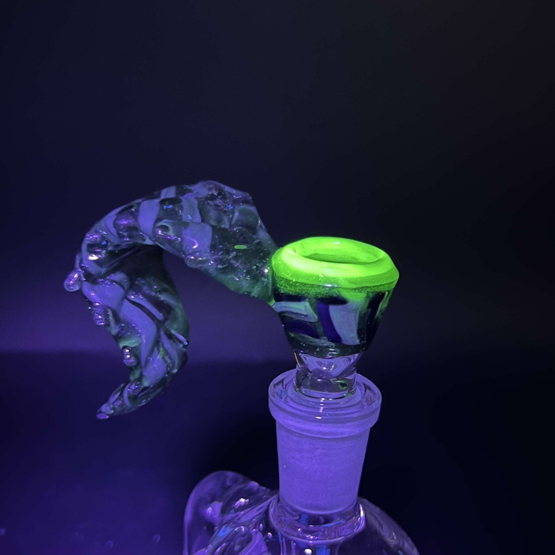 14mm Leaf Handle Slide w/ UV Rim - LLG - Meech Madness Smoke Shop