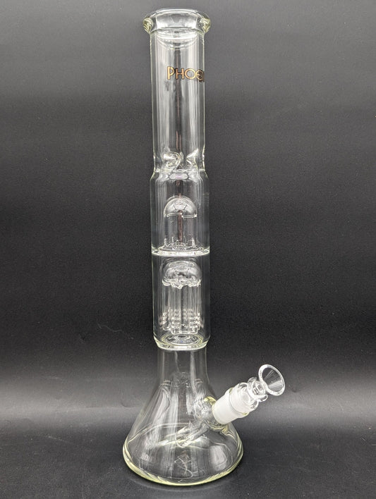 15" Phoenix Beaker w/ Tree and Splash Guard - Meech Madness Smoke Shop
