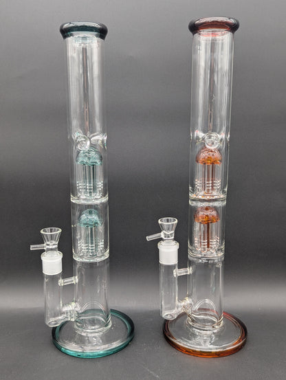 16" Double Tree Color Accent Straight Tube-Avernic Smoke Shop