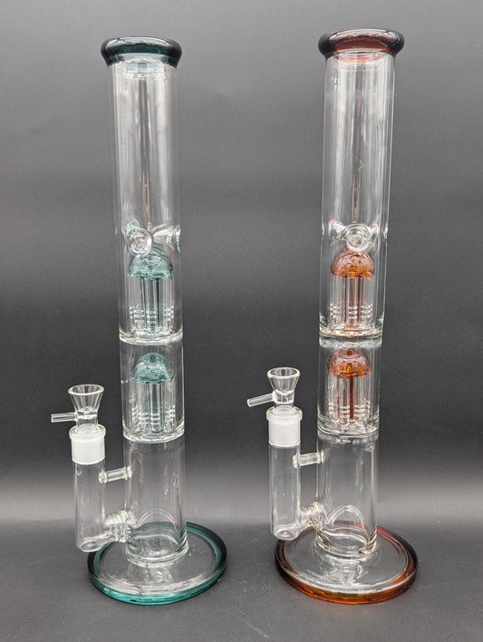 16" Double Tree Color Accent Straight Tube-Avernic Smoke Shop