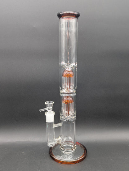 16" Double Tree Color Accent Straight Tube-Avernic Smoke Shop