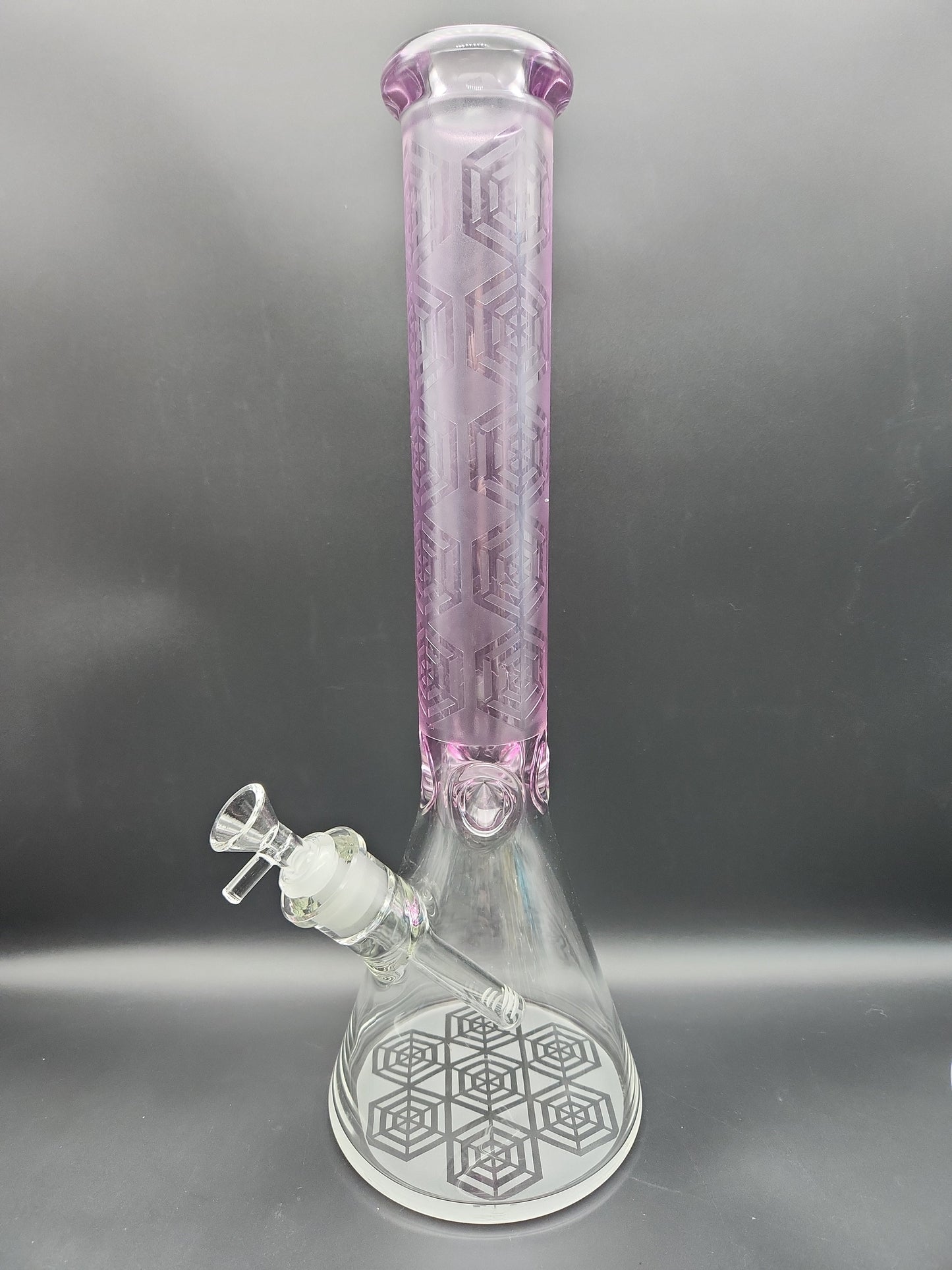 16" Etched Color Tube Beaker Bongs - Avernic Smoke Shop