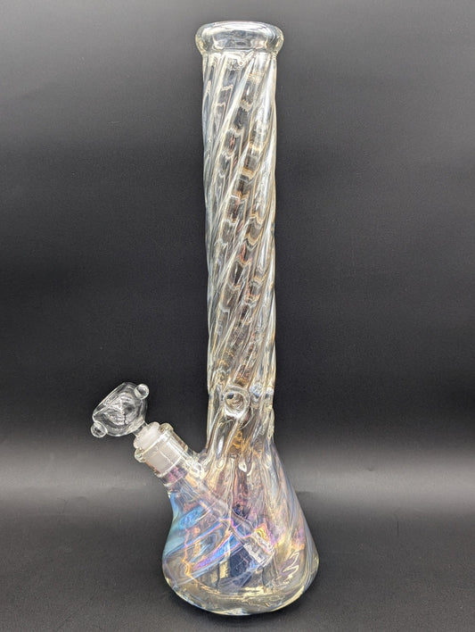 16" Iridescent Twist Beaker Bong 9mm - Meech Madness Smoke Shop