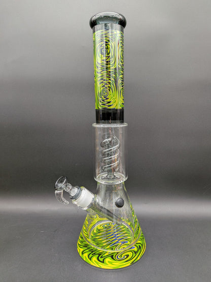 16" Wig Wag Coil Perc Beaker Bong