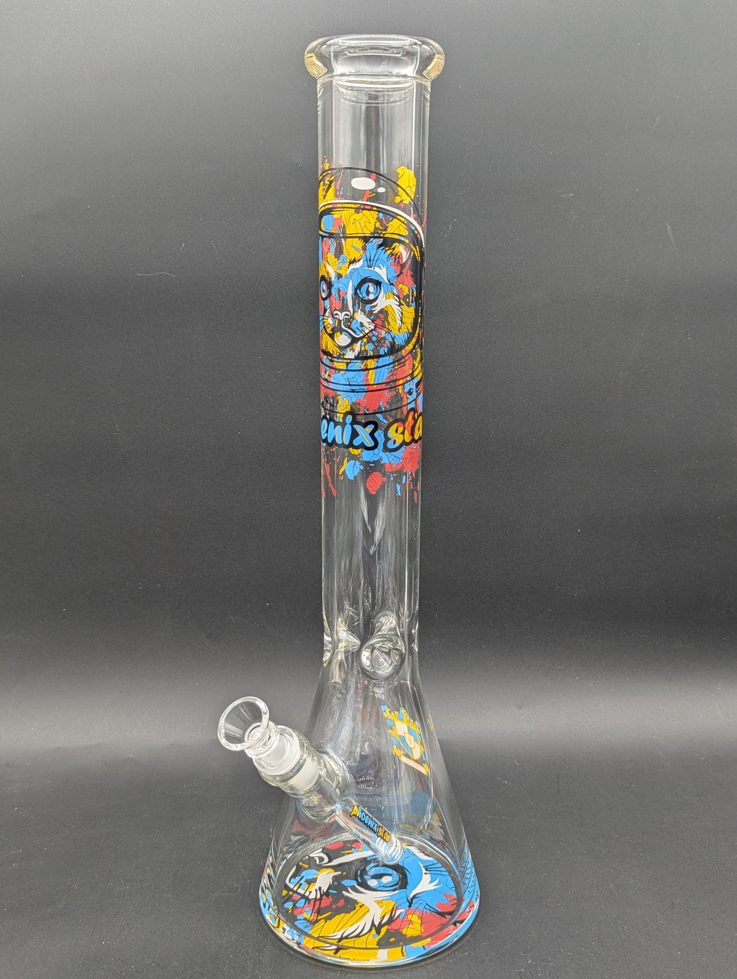 17" Phoenix Astro Cat Color Splash Beaker-Avernic Smoke Shop