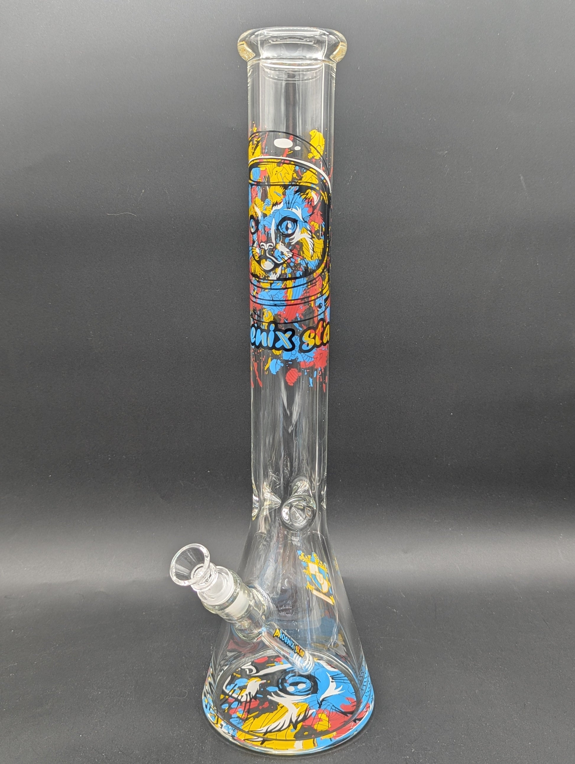 17" Phoenix Astro Cat Color Splash Beaker-Avernic Smoke Shop