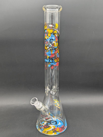 17" Phoenix Astro Cat Color Splash Beaker-Avernic Smoke Shop